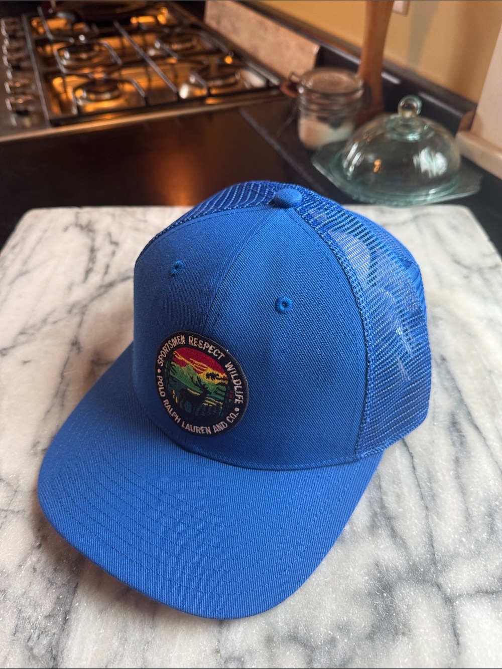 Polo RL Wildlife Logo-Patch Blue Twill Trucker Cap